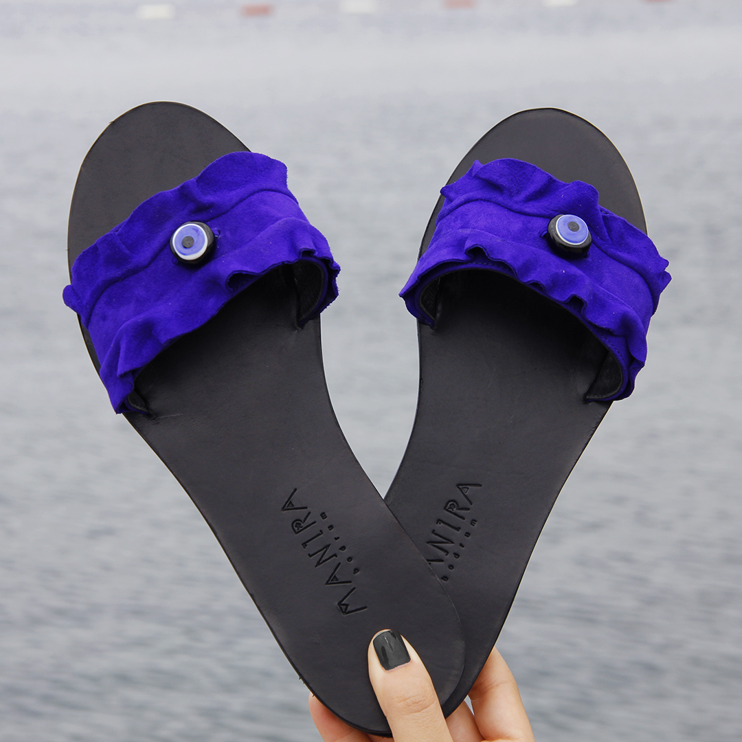 Happy Girl Slides Purplish Blue