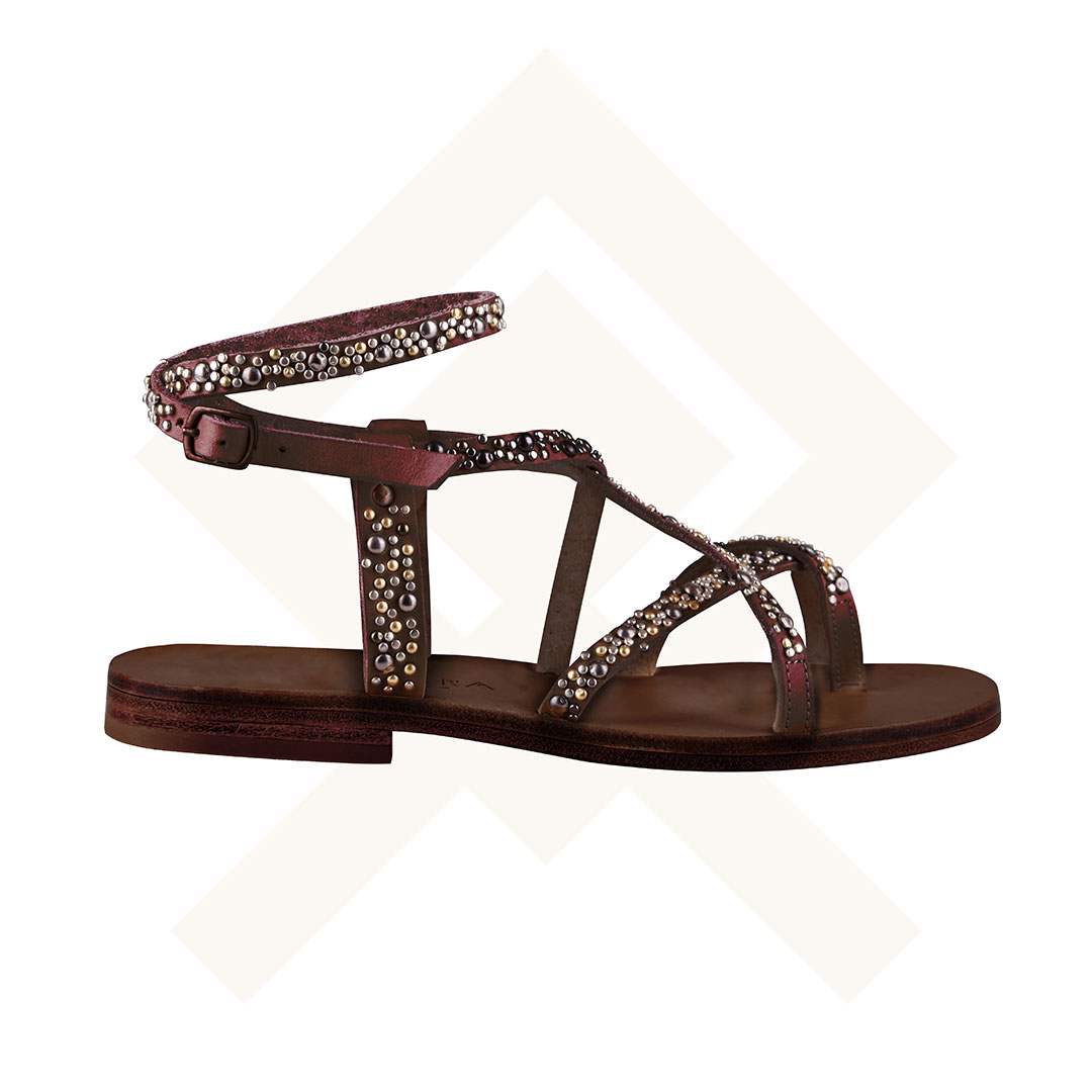 St Petrum Studded Sandals Dark Brown