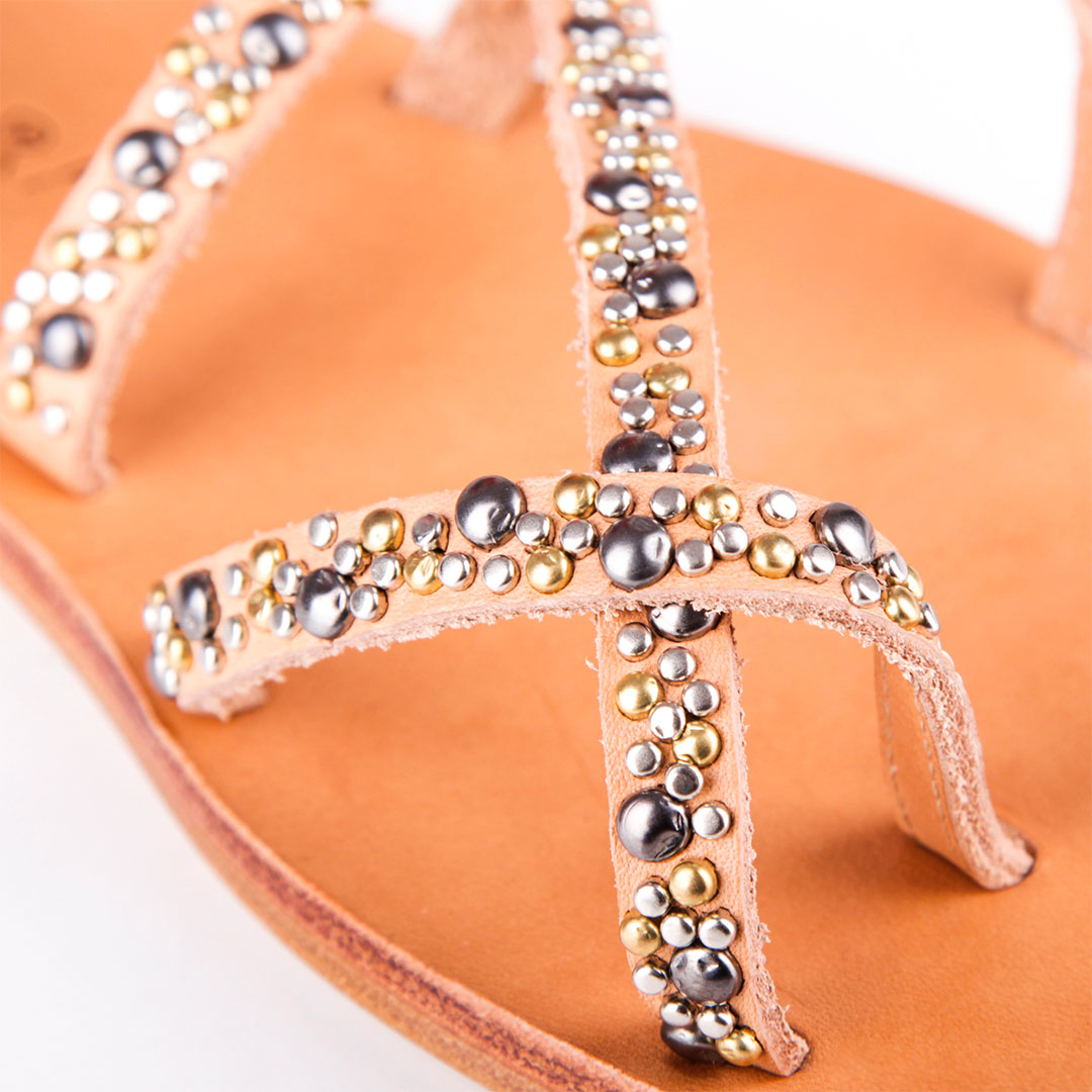 St Petrum Studded Sandals Natural